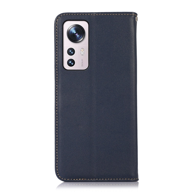 For Xiaomi 12 Pro KHAZNEH Nappa Top Layer Cowhide Leather Phone Case(Blue) Eurekaonline