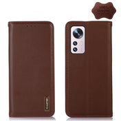 For Xiaomi 12 Pro KHAZNEH Nappa Top Layer Cowhide Leather Phone Case(Brown) Eurekaonline