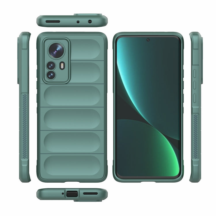 For Xiaomi 12 Pro Magic Shield TPU + Flannel Phone Case(Dark Green) Eurekaonline