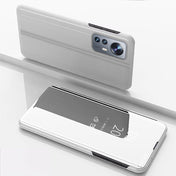 For Xiaomi 12 Pro Plated Mirror Horizontal Flip Leather Case with Holder(Silver) Eurekaonline