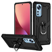 For Xiaomi 12 Pro Shockproof TPU + PC Phone Case with Holder(Black) Eurekaonline