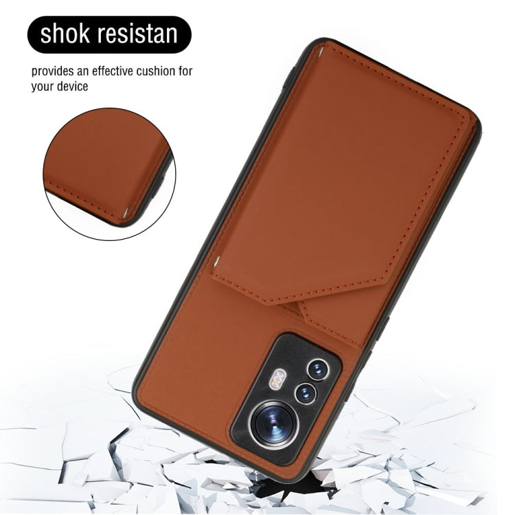 For Xiaomi 12 Pro Skin Feel PU + TPU + PC Phone Case(Brown) Eurekaonline