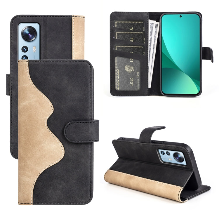 For Xiaomi 12 Pro Stitching Horizontal Flip Leather Phone Case(Black) Eurekaonline
