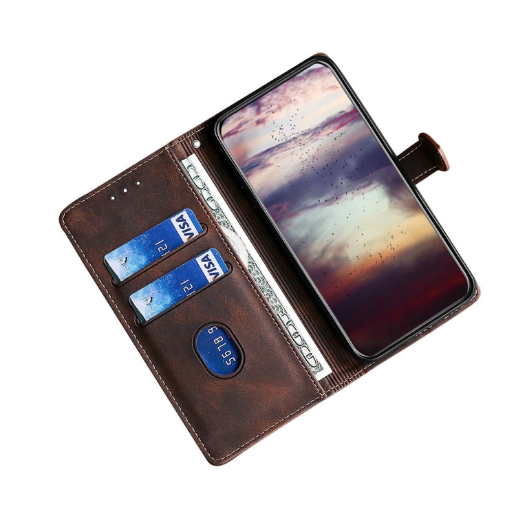 For Xiaomi 12 Pro Stitching Skin Feel Magnetic Buckle Horizontal Flip PU Leather Case(Brown) Eurekaonline