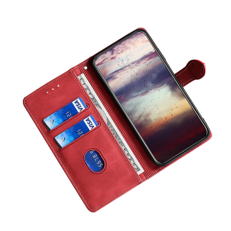 For Xiaomi 12 Pro Stitching Skin Feel Magnetic Buckle Horizontal Flip PU Leather Case(Red) Eurekaonline