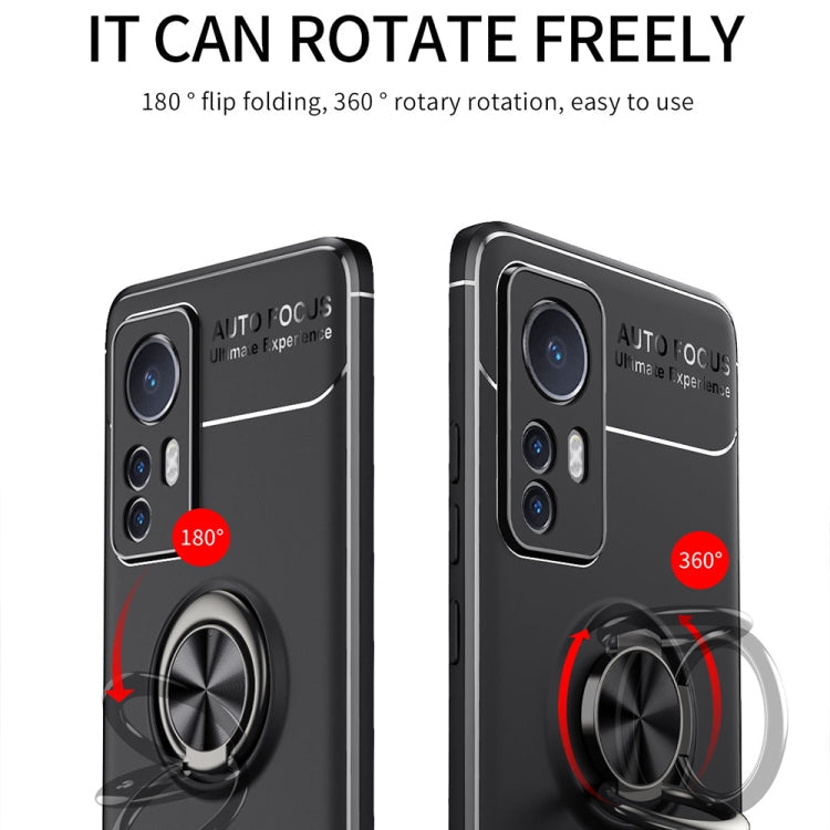 For Xiaomi 12 Ring Holder 360 Degree Rotating TPU Case(Black) Eurekaonline