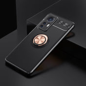 For Xiaomi 12 Ring Holder 360 Degree Rotating TPU Case(Black Rose Gold) Eurekaonline