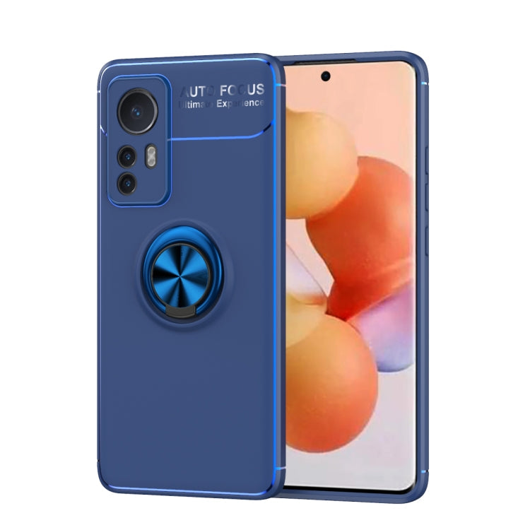For Xiaomi 12 Ring Holder 360 Degree Rotating TPU Case(Blue) Eurekaonline