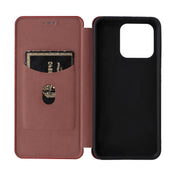 For Xiaomi 13 Carbon Fiber Texture Flip Leather Phone Case(Brown) Eurekaonline