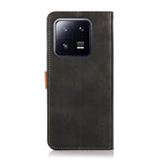 For Xiaomi 13 KHAZNEH Dual-color Cowhide Texture Flip Leather Phone Case(Black) Eurekaonline