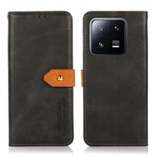 For Xiaomi 13 KHAZNEH Dual-color Cowhide Texture Flip Leather Phone Case(Black) Eurekaonline