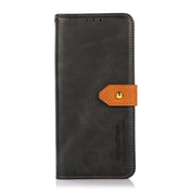For Xiaomi 13 KHAZNEH Dual-color Cowhide Texture Flip Leather Phone Case(Black) Eurekaonline