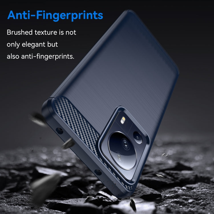 For Xiaomi 13 Lite Brushed Texture Carbon Fiber TPU Phone Case(Blue) Eurekaonline