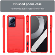 For Xiaomi 13 Lite Brushed Texture Carbon Fiber TPU Phone Case(Red) Eurekaonline