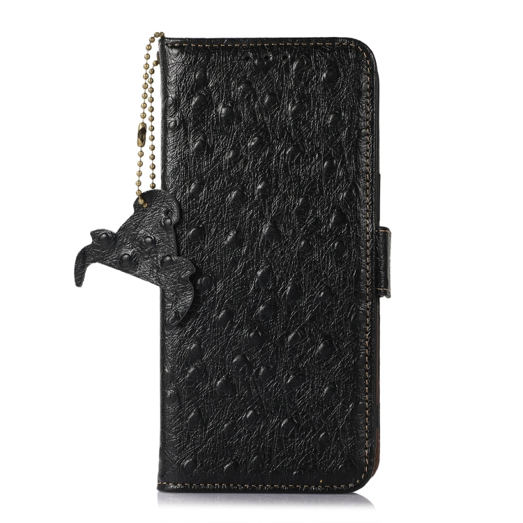 For Xiaomi 13 Ostrich Pattern Genuine Leather RFID Phone Case(Black) Eurekaonline