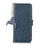 For Xiaomi 13 Ostrich Pattern Genuine Leather RFID Phone Case(Blue) Eurekaonline