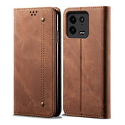 For Xiaomi 13 Pro Denim Texture Leather Phone Case(Brown) Eurekaonline