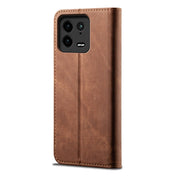 For Xiaomi 13 Pro Denim Texture Leather Phone Case(Brown) Eurekaonline