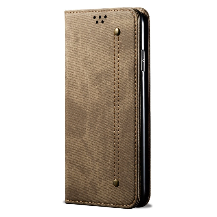 For Xiaomi 13 Pro Denim Texture Leather Phone Case(Khaki) Eurekaonline