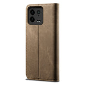 For Xiaomi 13 Pro Denim Texture Leather Phone Case(Khaki) Eurekaonline