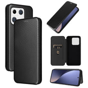 For Xiaomi 13 Pro Global Carbon Fiber Texture Horizontal Flip PU Phone Case(Black) Eurekaonline