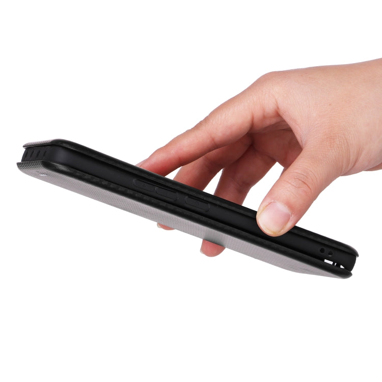 For Xiaomi 13 Pro Global Carbon Fiber Texture Horizontal Flip PU Phone Case(Black) Eurekaonline