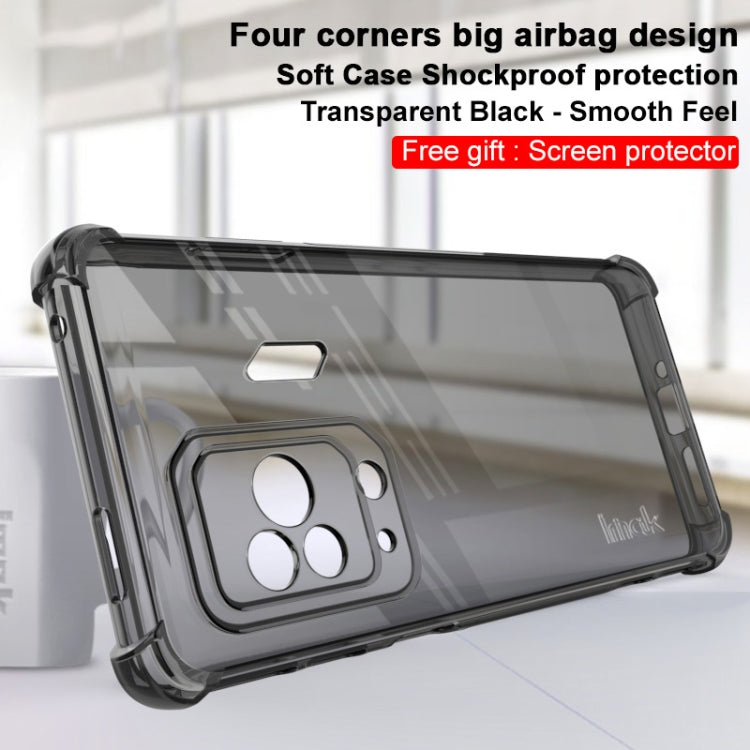 For Xiaomi Black Shark 5 Pro imak TPU Phone Case with Screen Protector(Transparent Black) Eurekaonline