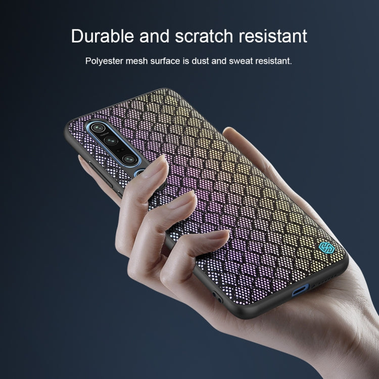 For Xiaomi Mi 10 Pro NILLKIN Glorious Series TPU + PC 3D Geometric Texture Reflective Mobile Phone Protective Case(Silver Light) Eurekaonline