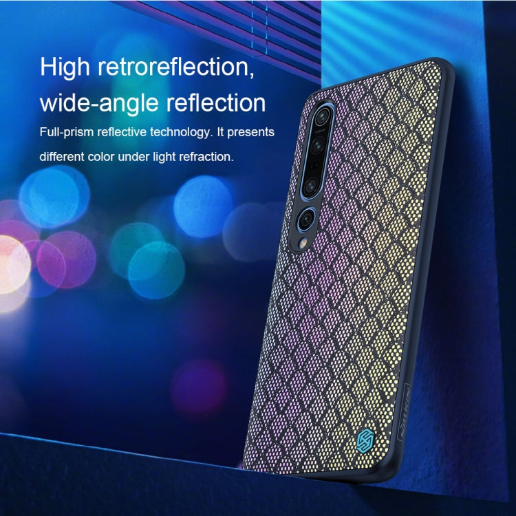 For Xiaomi Mi 10 Pro NILLKIN Glorious Series TPU + PC 3D Geometric Texture Reflective Mobile Phone Protective Case(Silver Light) Eurekaonline