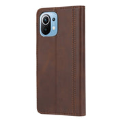 For Xiaomi Mi 11 Lite Calf Texture Double Fold Clasp Horizontal Flip Leather Case with Photo Frame & Holder & Card Slots & Wallet(Brown) Eurekaonline