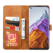 For Xiaomi Mi 11 Lite Calf Texture Double Fold Clasp Horizontal Flip Leather Case with Photo Frame & Holder & Card Slots & Wallet(Brown) Eurekaonline