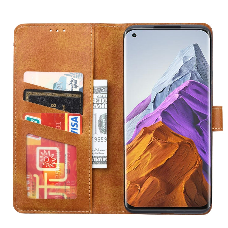 For Xiaomi Mi 11 Lite Calf Texture Double Fold Clasp Horizontal Flip Leather Case with Photo Frame & Holder & Card Slots & Wallet(Brown) Eurekaonline