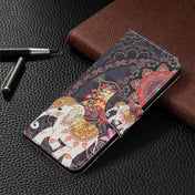 For Xiaomi Mi 11 Lite Colored Drawing Pattern Horizontal Flip Leather Case with Holder & Card Slots & Wallet(Flowers Elephant) Eurekaonline