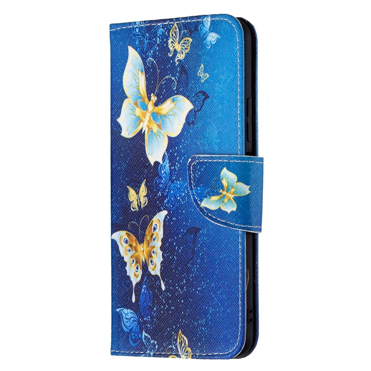 For Xiaomi Mi 11 Lite Colored Drawing Pattern Horizontal Flip Leather Case with Holder & Card Slots & Wallet(Gold Butterfly) Eurekaonline