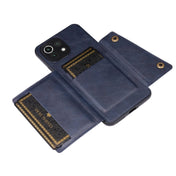 For Xiaomi Mi 11 Lite Double Buckle PU + TPU Shockproof Magnetic Protective Case with Card Slot & Holder(Blue) Eurekaonline