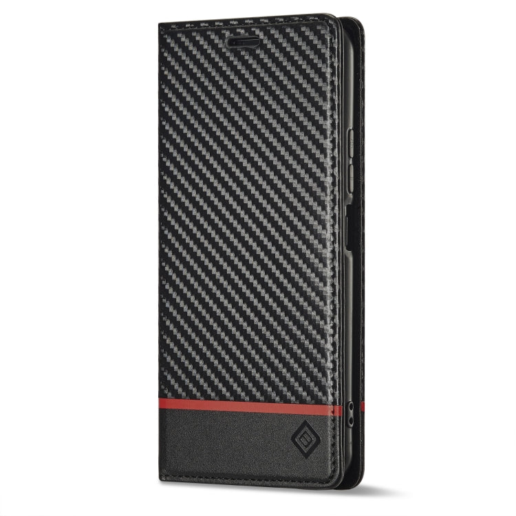 For Xiaomi Mi 11 Lite LC.IMEEKE Carbon Fiber Texture Flip Leather Phone Case(Horizontal Black) Eurekaonline