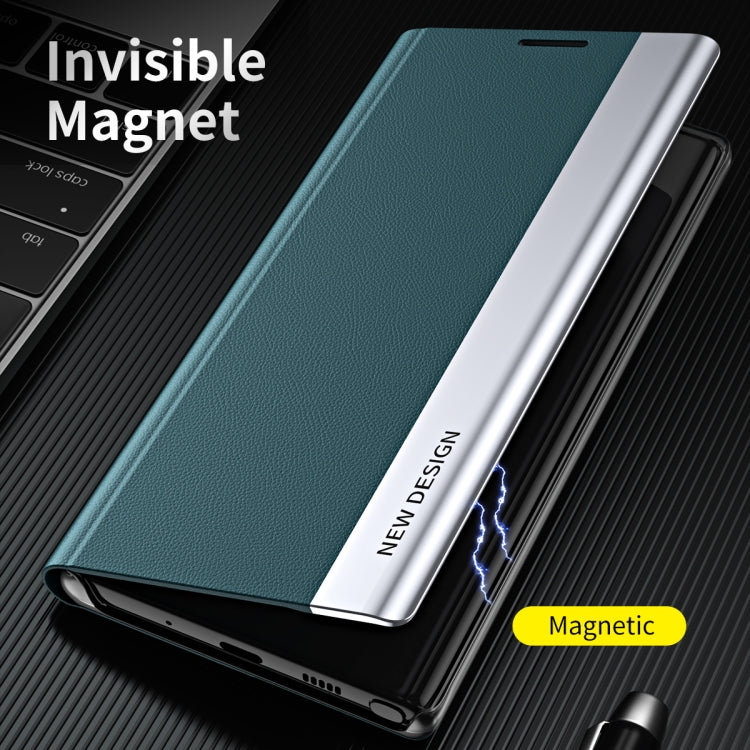 For Xiaomi Mi 11 Lite Side Electroplated Magnetic Ultra-Thin Horizontal Flip Leather Case with Holder(Black) Eurekaonline