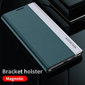 For Xiaomi Mi 11 Lite Side Electroplated Magnetic Ultra-Thin Horizontal Flip Leather Case with Holder(Blue) Eurekaonline