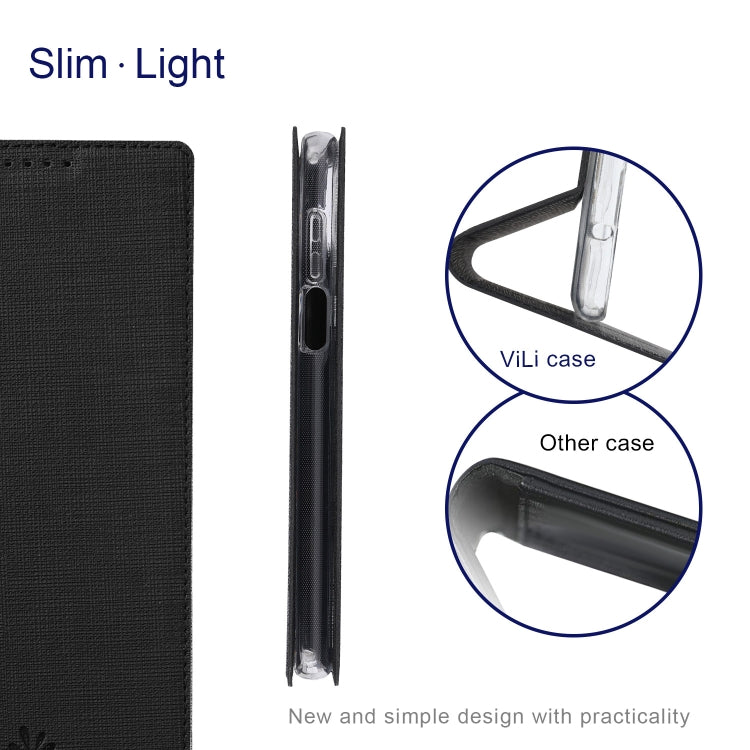 For Xiaomi Mi 11 Lite ViLi DMX Series Shockproof TPU + PU Leather Magnetic Attraction Horizontal Flip Case with Card Slot & Holder(Black) Eurekaonline