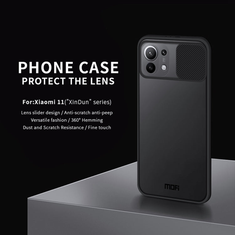 For Xiaomi Mi 11 MOFI Xing Dun Series Translucent Frosted PC + TPU Privacy Anti-glare Shockproof All-inclusive Protective Case(Black) Eurekaonline