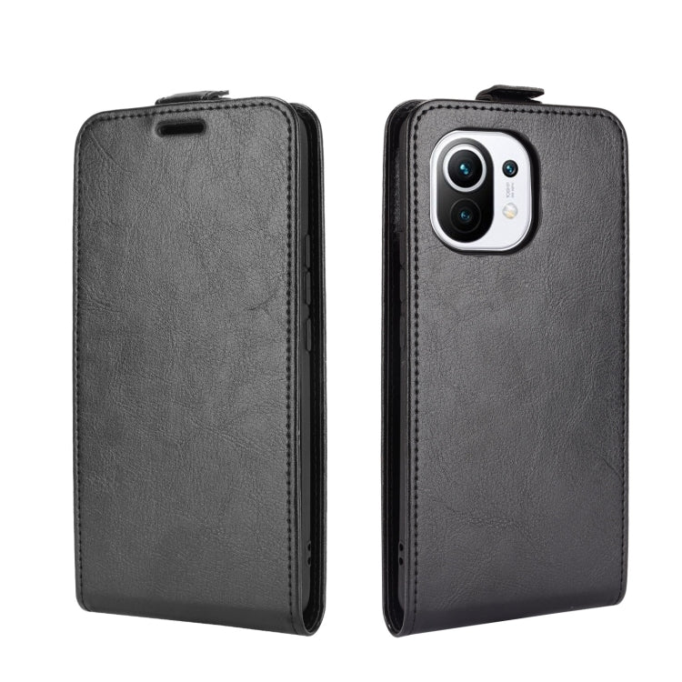 For Xiaomi Mi 11 R64 Texture Single Vertical Flip Leather Protective Case with Card Slots & Photo Frame(Black) Eurekaonline