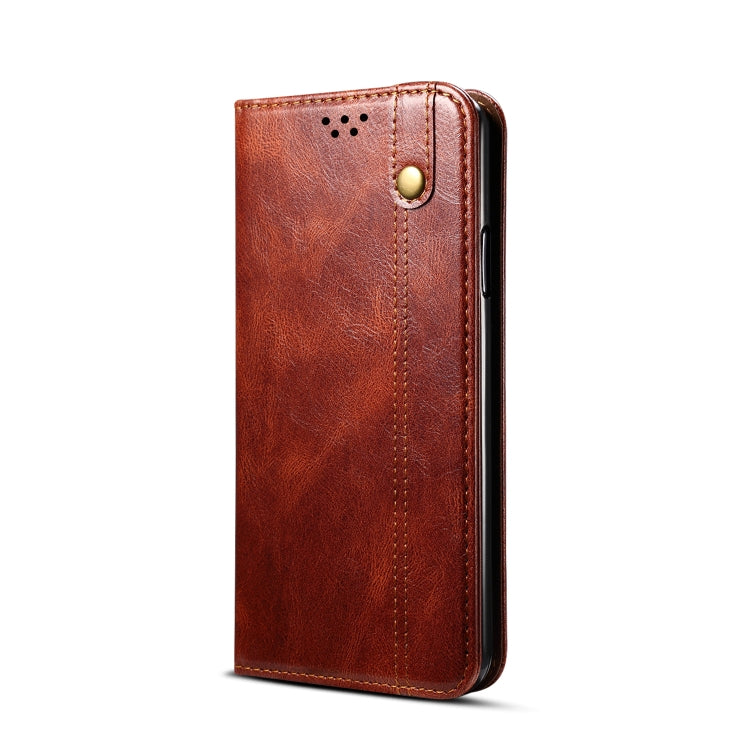 For Xiaomi Mi 11 Simple Wax Crazy Horse Texture Horizontal Flip Leather Case with Card Slots & Wallet(Brown) Eurekaonline