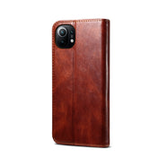 For Xiaomi Mi 11 Simple Wax Crazy Horse Texture Horizontal Flip Leather Case with Card Slots & Wallet(Brown) Eurekaonline