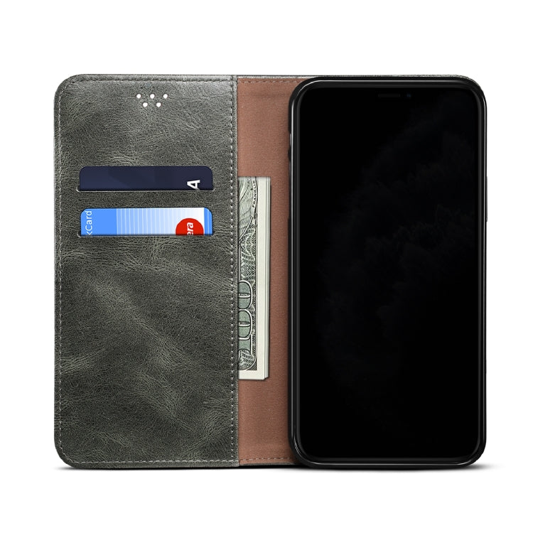 For Xiaomi Mi 11 Simple Wax Crazy Horse Texture Horizontal Flip Leather Case with Card Slots & Wallet(Dark Green) Eurekaonline