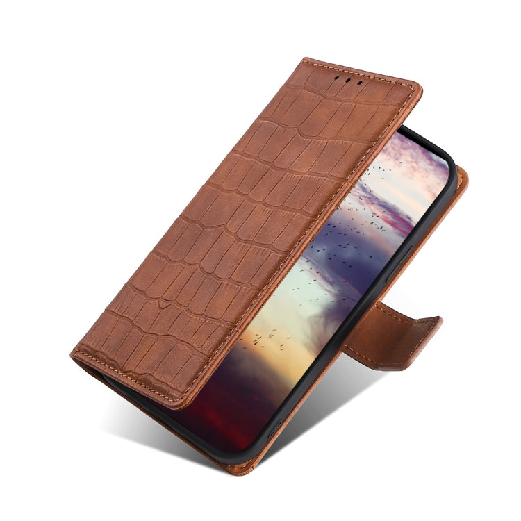 For Xiaomi Mi 11 Skin Feel Crocodile Texture Magnetic Clasp Horizontal Flip PU Leather Case with Holder & Card Slots & Wallet(Brown) Eurekaonline