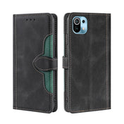 For Xiaomi Mi 11 Skin Feel Straw Hat Magnetic Buckle Leather Phone Case(Black) Eurekaonline