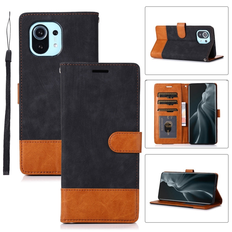 For Xiaomi Mi 11 Splicing Leather Phone Case(Black) Eurekaonline