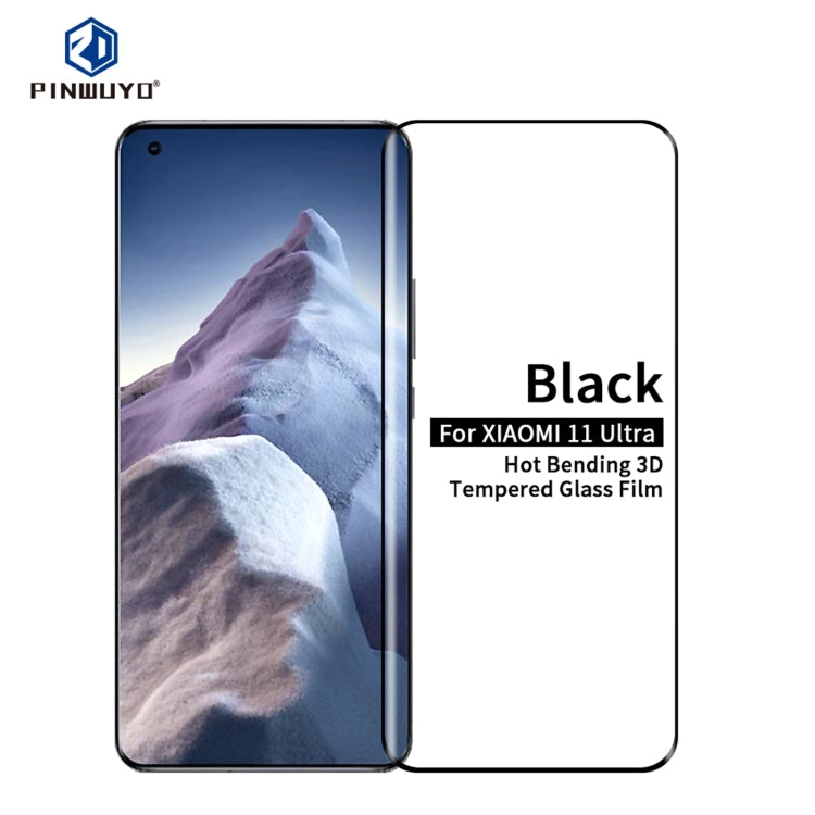 For Xiaomi Mi 11 Ultra PINWUYO 9H 3D Hot Bending Tempered Glass Film(Black) Eurekaonline