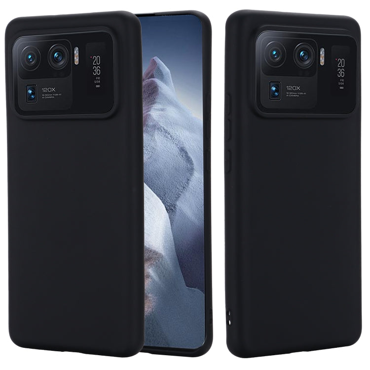 For Xiaomi Mi 11 Ultra Solid Color Liquid Silicone Dropproof Full Coverage Protective Case(Black) Eurekaonline