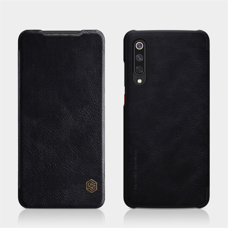 For Xiaomi Mi 9 Pro 5G NILLKIN QIN Series Crazy Horse Texture Horizontal Flip Leather Case with Card Slot(Black) Eurekaonline